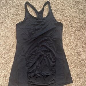Athleta Black Fitted Ruched Tank Top